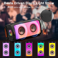 JYX Karaoke Machine se 2 mikrofony, velký přenosný Bluetooth reproduktor s RGB světlem, karaoke systém pro karaoke, domácí párty